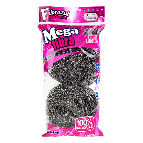 Mega Fibra Acero Inoxidable 2Pz(Mx-002) Jumbo Espiral