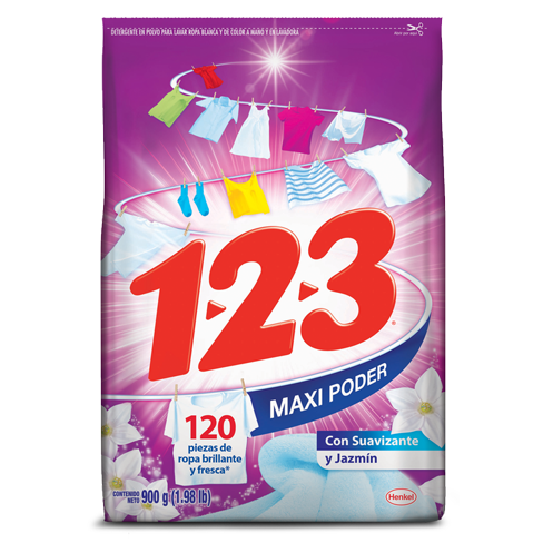 Detergente 123 800Gr Suavizante Y Jazmin
