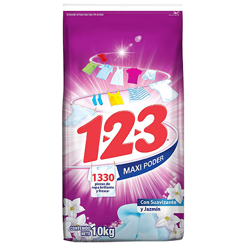 Detergente 123 10Kg Suavizante Y Jazmin