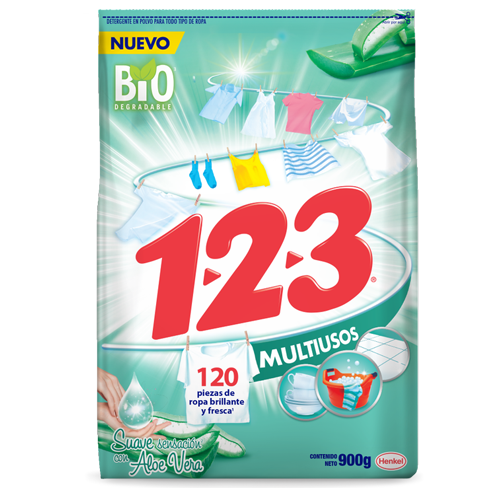 Detergente 123 800Gr Multiusos Aloe Vera
