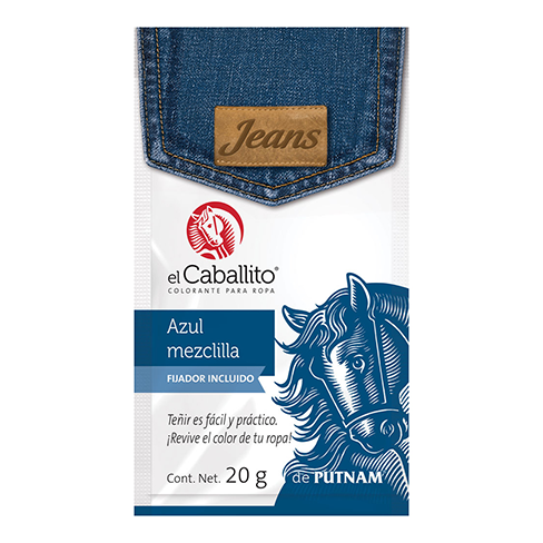 Colorante Para Ropa El Caballito 20Gr Azul Mezclilla Ac                                             