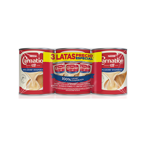 3Pack Leche Liquida Evaporada Clavel 360Gr