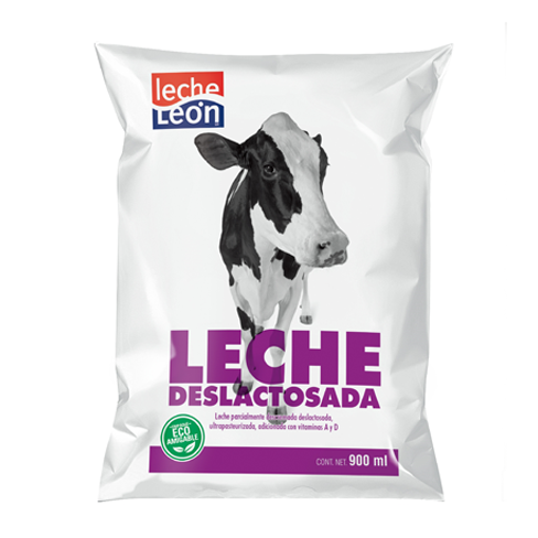 Leche Liquida Leon 900Ml Deslactosada Bolsa