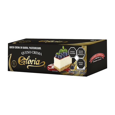 Queso Crema Gloria 1.36Kg  Barra                            