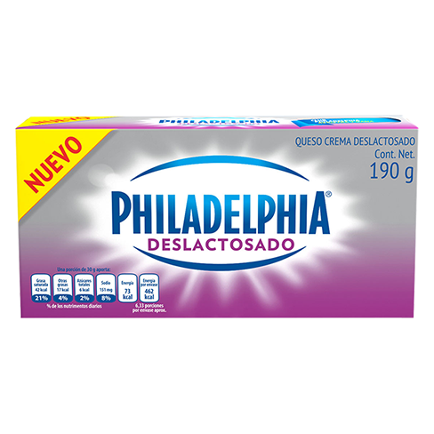Queso Crema Philadelphia 180Gr Deslactosado Ac                                                      