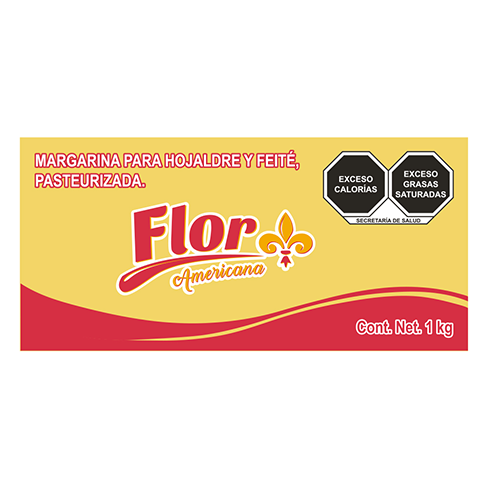 Margarina Flor Americana 1Kg. Barra Para Hojaldre Y Feite