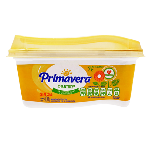 Margarina Primavera Chantilly 400Gr Sin Sal                                                         