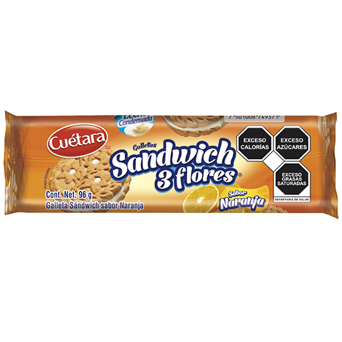 Galleta Cuetara Sandwich 3 Flores 96Gr Naranja                  