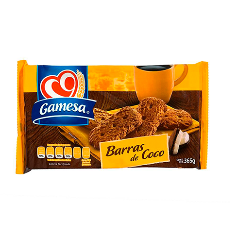 Galleta Gamesa Barra De Coco 365Gr Charola