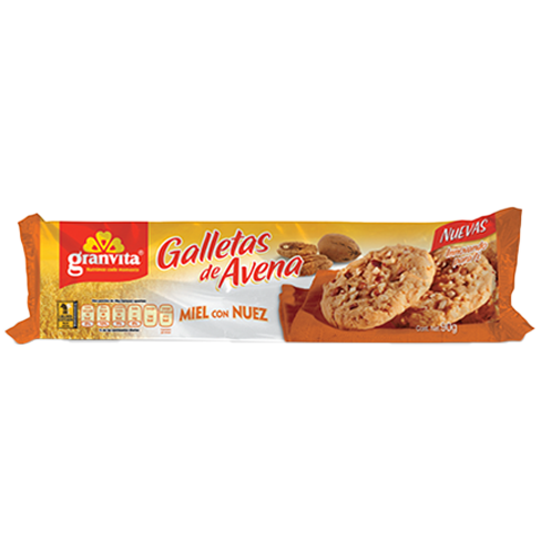 Galleta Granvita De Avena 90Gr Con Miel Y Nuez                                                      