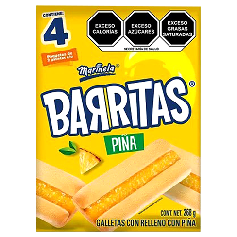 Galleta Marinela Barritas 268Gr Piña                          