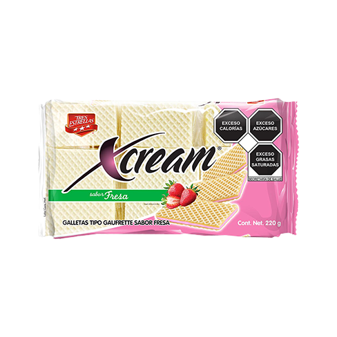 Galleta Tres Estrellas Xcream 220Gr Fresa