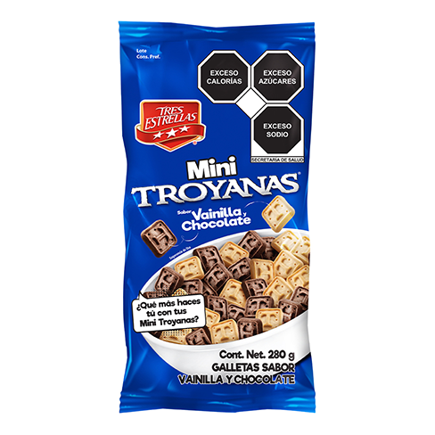 Galleta Tres Estrellas Mini Troyanas 280Gr Vainilla Choc