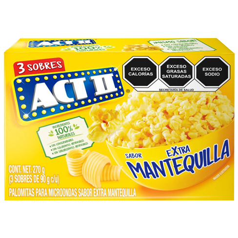 Palomitas Para Microondas Act Ii Extra Mantequilla 3Pza Pack      