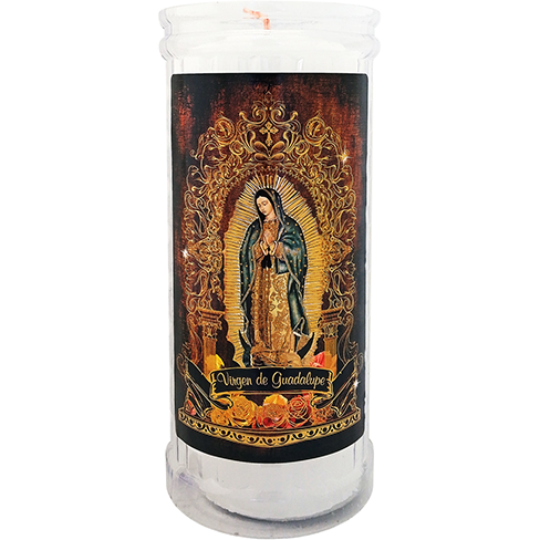 Veladora De Plastico Ecologica 1Pz #2 Esmeralda Virgen De Guadalupe                                 