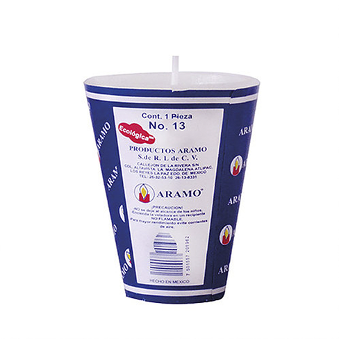 Veladora De Papel Ecologica 1Pz #13 Refaccion Cono Azul                                             