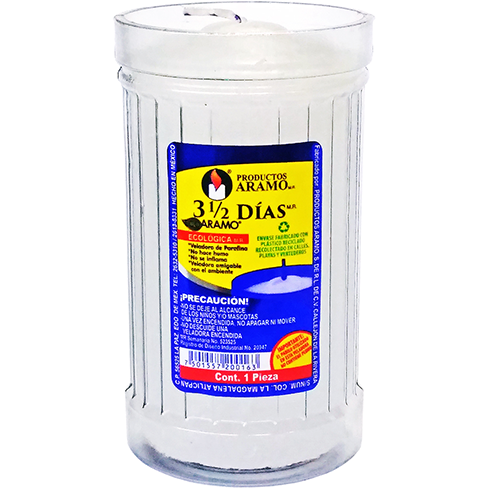 Veladora De Plastico Ecologica 1Pz 3.5 Dias Blanco                                                  