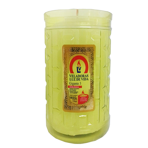 Veladora De Plastico Ecologica 1Pz #3 Luz De Vida Gigante Ac                                        