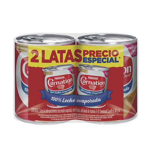Leche Liquida Evaporada Clavel 360Gr 2Pack