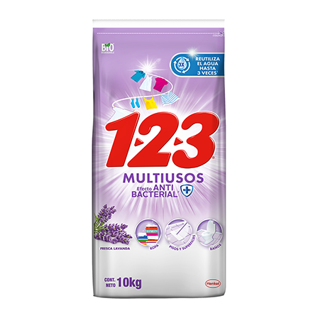 Detergente 123 Multiusos Antibacterial 10Kg Fresca Lavanda Ac