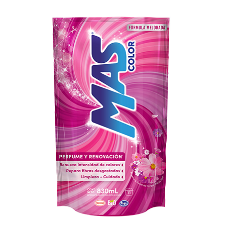 Detergente Liquido Mas Color 830Ml 3En1