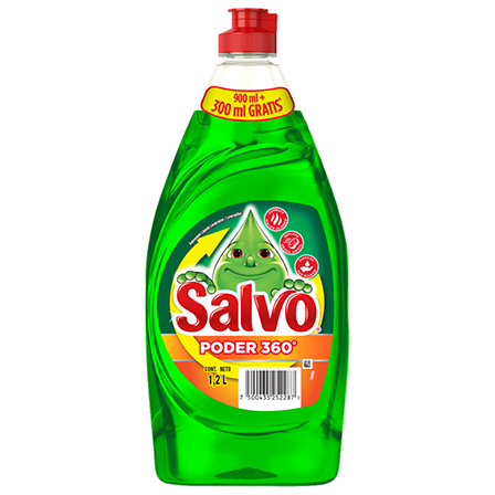Detergente Liquido Salvo 1.200Lt 360 Limon Y Menta