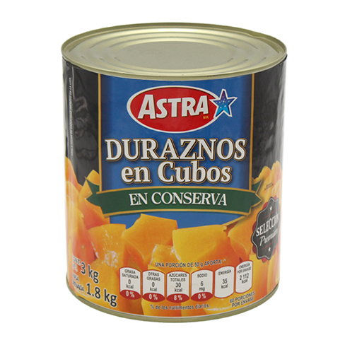 Duraznos Astra 3Kg Cubos