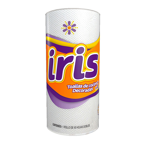 Toalla De Cocina Iris 1 Rollo 60 Hojas Dobles                                                       