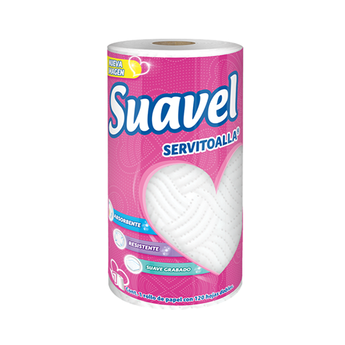 Toalla De Papel Suavel 1 Rollo 120 Hojas Dobles                                                     