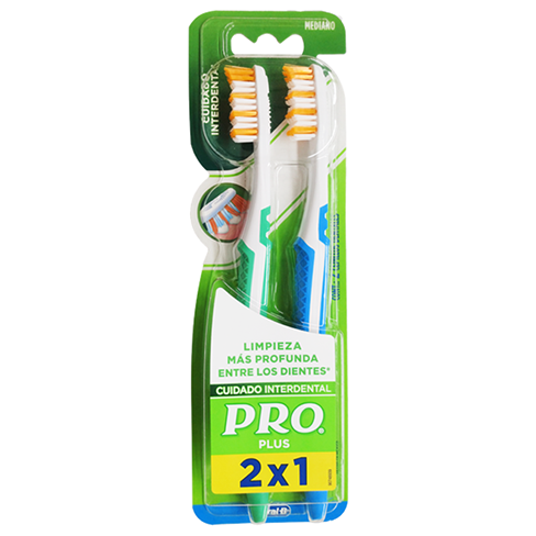 Cepillo Dental Pro Plus 2X1 Ondulado 40M                                                            