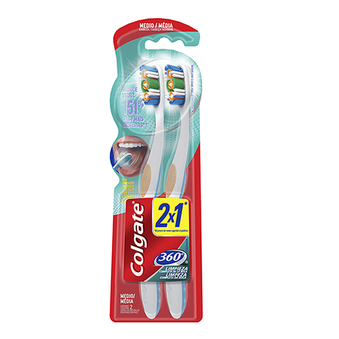 Cepillo Dental Colgate 360° Medio 2Pack