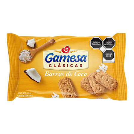 Galleta Gamesa Barra De Coco 365Gr Charola