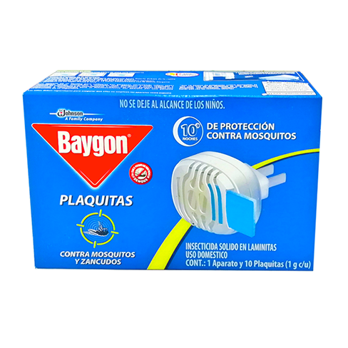 Insecticida Baygon 10 Plaquitas De 1Gr Mas Aparato                                                  