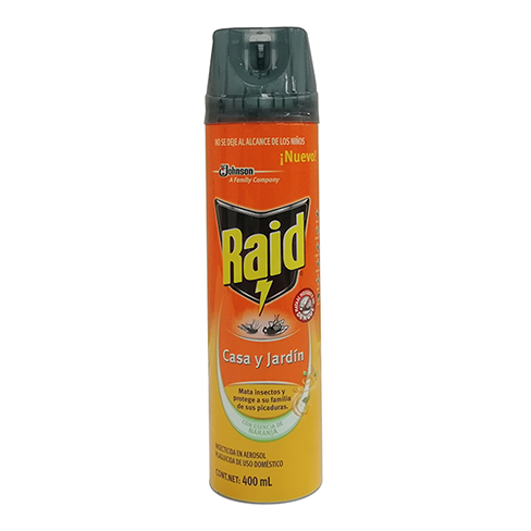 Insecticida Raid 400Ml Aerosol Casa Y Jardin Naranja                                                