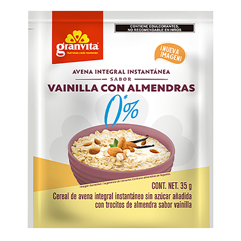 Avena Granvita 35Gr Vainilla Con Almendra 0% Sin Azucar             