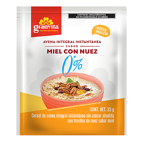 Avena Granvita 35Gr Miel Con Nuez 0% Sin Azucar                  