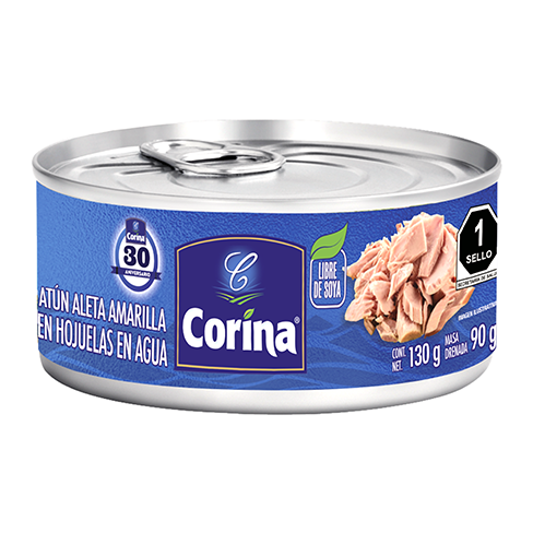 Atun Corina 130Gr En Agua Hojuelas Sin Soya