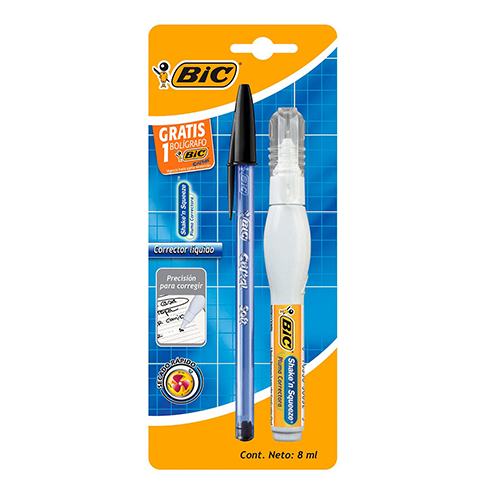 Pluma Correctora Liquido (1Pz+Boligrafo)