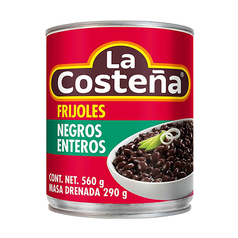 Frijol La Costeña 560Gr Negro Entero Lata