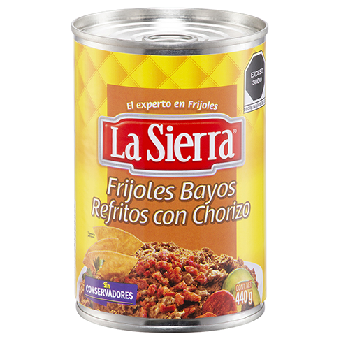 Frijol La Sierra 440Gr Refritos Con Chorizo Lata                                                    