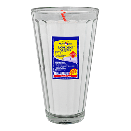 Veladora Ecologica En Vaso De Vidrio 1Pz Limonero Corazon                       