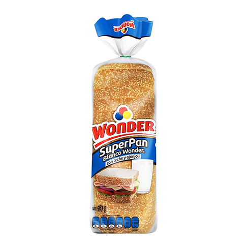 Super Pan Blanco Wonder 567Gr Leche Y Ajonjoli                                                      