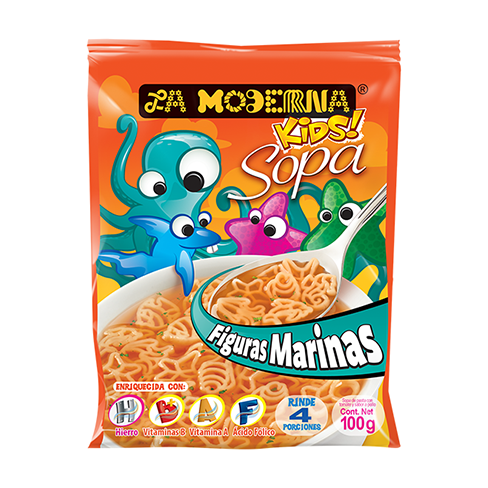 Sopa Moderna Kids 100Gr Figuras Marinas                                                             