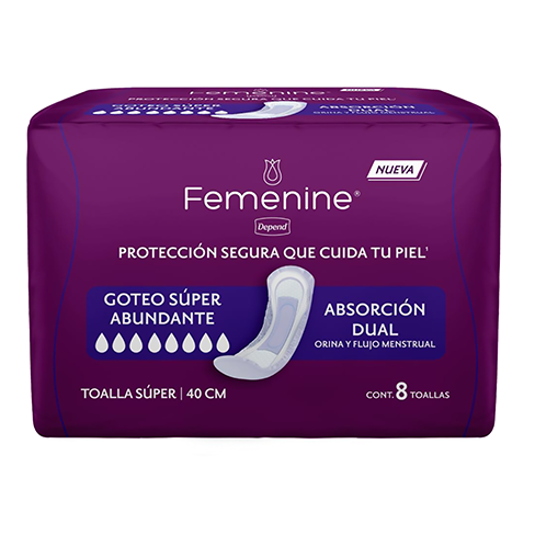 Toalla Femenina Depend Femenine 8Pz Super Anat.