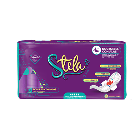 Toalla Femenina Stela 8Pz Jazmin Con Alas Nocturna