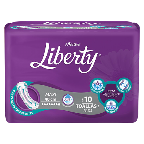 Toalla Femenina Affective Liberty 10Pz Maxi Incontinencia