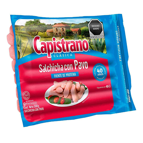 Salchicha De Pavo Capistrano 500Gr                                                                  