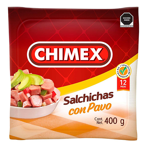 Salchicha Con Pavo Chimex 400Gr