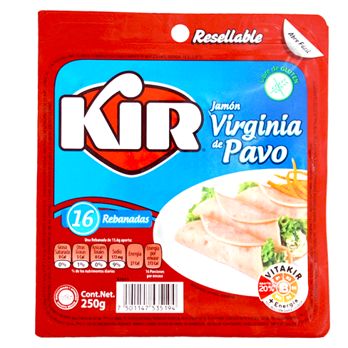 Jamon De Pavo Virginia 250Gr Kir                                                                    