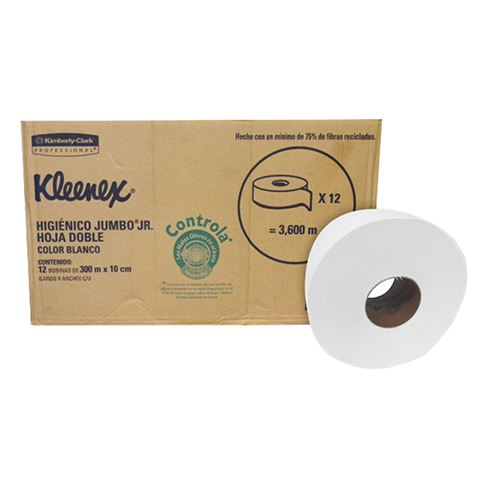 Higienico Bobina Kleenex Jumbo Jr 300Mt Blanco 90606                                                